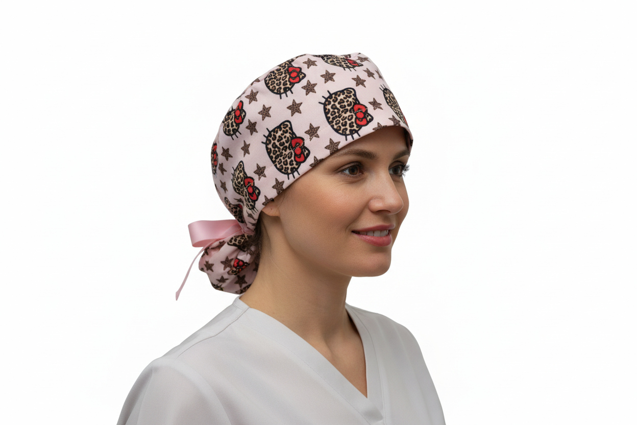 Star Pink Scrub Cap
