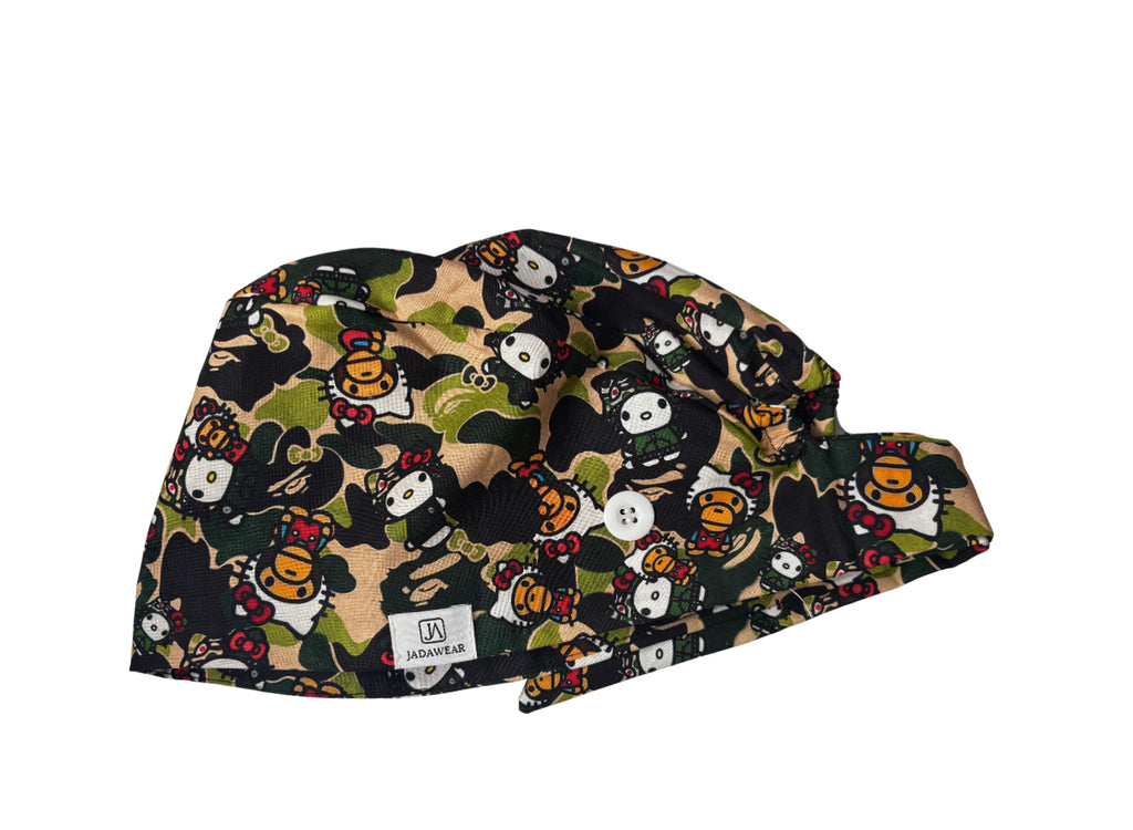 Camo Kitty Cutie Scrub Cap